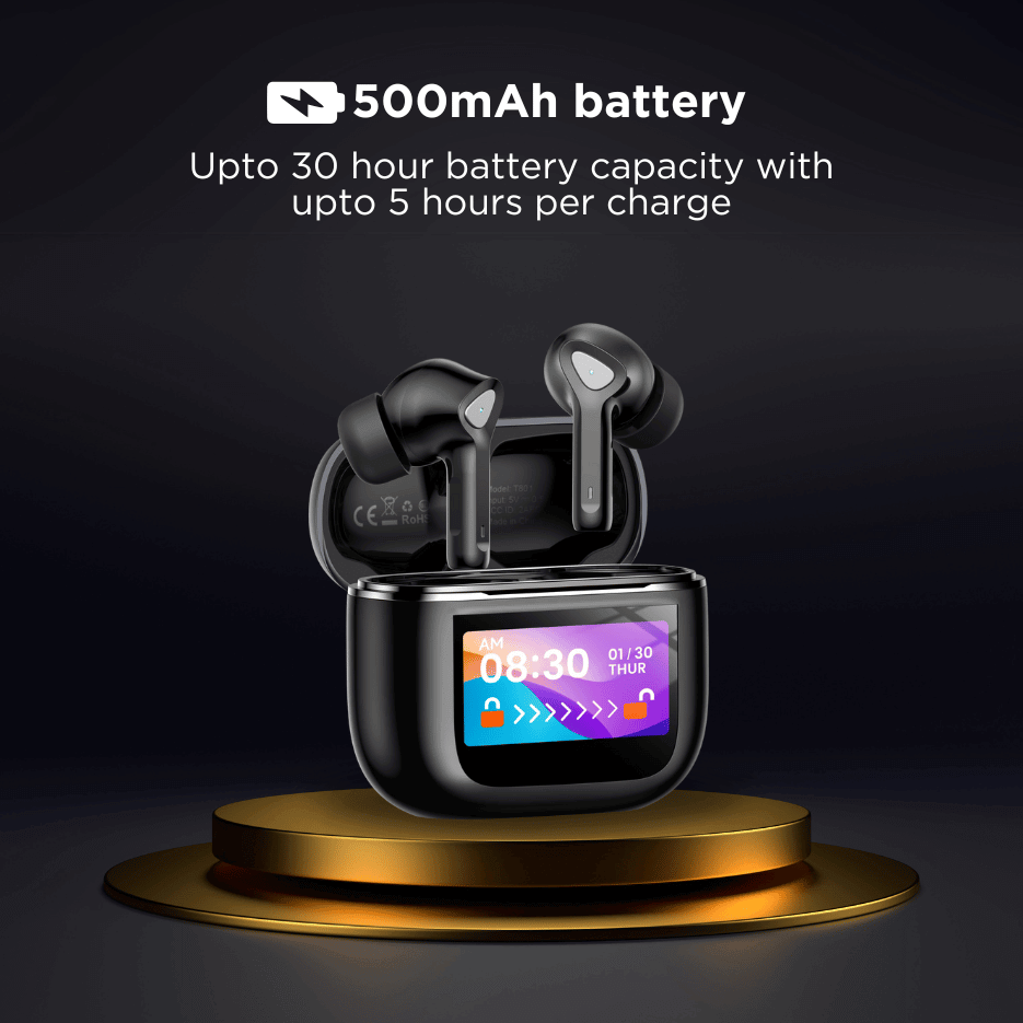 BLACK BassBuds 2 True Wireless (TWS) Earbuds with Smart Touch Screen, Upto 30H Playtime, 1 Yr Warranty BLACK BassBuds 2 True Wireless (TWS) Earbuds with Smart Touch Screen, Upto 30H Playtime, 1 Yr Warranty